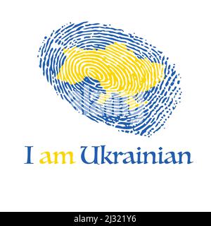 Fingerprint Ukrainian text background Stock Vector
