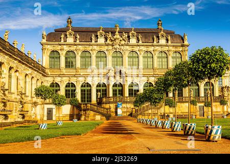 Inner courtyard of the Dresden Zwinger, deserted, Saxony, Germany, Europe Stock Photo