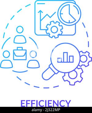 Efficiency blue gradient concept icon Stock Vector