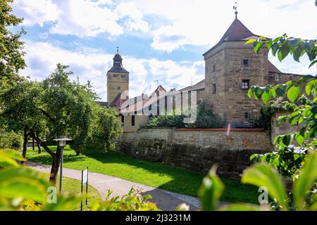 Weissenburg in Bavaria; City wall with Ellinger Tor Stock Photo