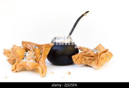 Premium Photo  Yerba mate tea and argentina flag on wooden table with copy  space. traditional argentinian beverage