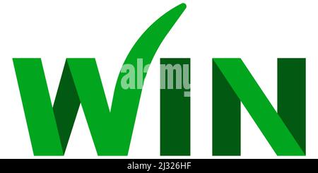 Winner with check mark icon in flat style. Rosette award vector ...