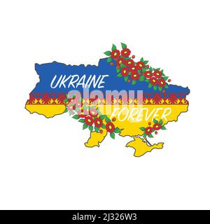 Ukraine forever map background Stock Vector