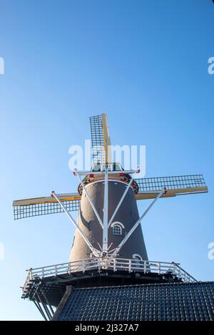 Netherlands, De Kroon (English: The Crown) or the Klarendalse Molen is a tower mill in Arnhem, Gelderland, Netherlands which was built in 1870 and is Stock Photo
