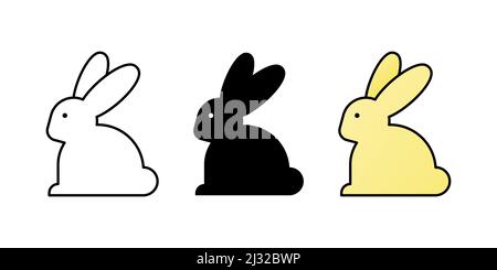 Minimalist icon rabbit. Outline, glyph, filled. For web, mobile, digital products. Vector illustration, flat design Stock Vector