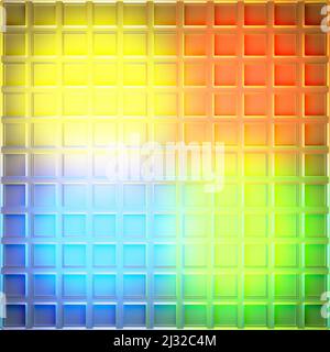 3d illustration of rows of colorful polygones. Parallelogram pattern. Technology geometry  background