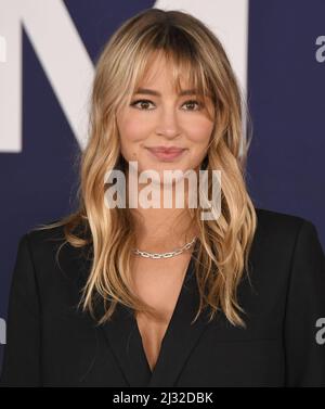 Hassie Harrison arrives at the AMBULANCE Los Angeles Premiere held at