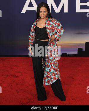 Los Angeles, USA. 04th Apr, 2022. Christina Milian arrives at the AMBULANCE Los Angeles Premiere held at the Academy Museum of Motion Pictures in Los Angeles, CA on Monday, ?April 4, 2022. (Photo By Sthanlee B. Mirador/Sipa USA) Credit: Sipa USA/Alamy Live News Stock Photo