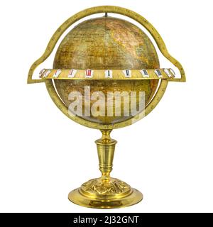 Medieval globe with enamel decoration isolated on a white background Stock Photo