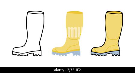 Water boot icon. Isolated background. Outline, glyph, filled. Horizontal format. Vector illustration, flat design Stock Vector