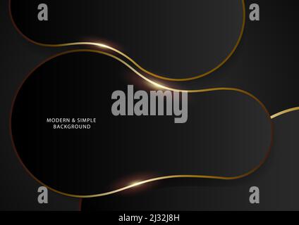 Dark and Gold line background, modern simple luxurious vector background Stock Vector