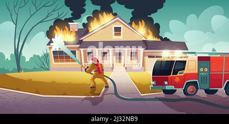 burning house cartoon