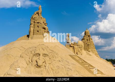 Sand sculptures at Lappeenranta Fortress, Finland Stock Photo