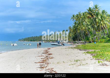 Landscape of Praia dos Carneiros beach, a famous beach of Tamandare, PE, Brazil. Beautiful beach, tourist destination of Pernambuco state. Stock Photo