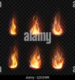 Realistic burning fire flames on transparent background PNG - Similar PNG
