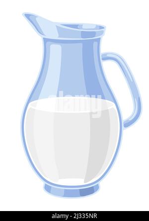 Illustration of milk jug. Dairy product. Object for food industry. Stock Vector