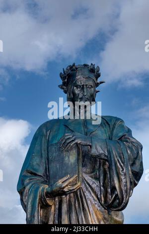 Dante Alighieri Statue by Italian Sculptor Ettore Ximenes Standing