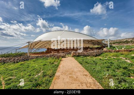 Magalithis site in Mnajdra and Hagar Quim on Malta Stock Photo