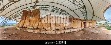 Magalithis site in Mnajdra and Hagar Quim on Malta Stock Photo