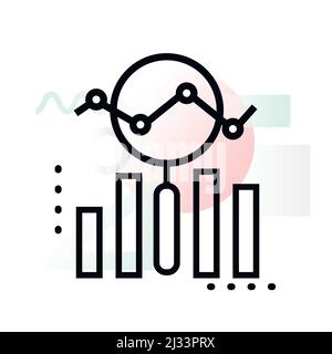 Concept icon of technological connections with abstract background, modern thin line design vector illustration for graphic and web design Stock Vector
