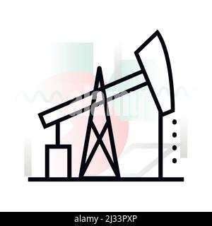 Concept icon of oil and gas production with abstract background, modern thin line design vector illustration for graphic and web design Stock Vector