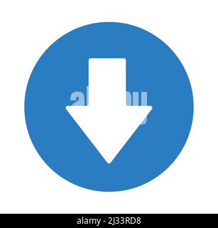 Blue arrow icon close-up, vector illustration Stock Vector