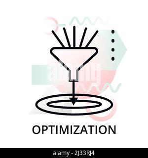 Modern editable line vector illustration, optimization icon on abstract background, for graphic, for graphic and web design Stock Vector