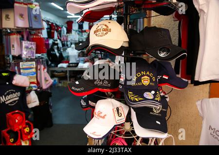 A tourist shop sells Monaco Grand Prix souvenir caps. (Photo by Dinendra  Haria / SOPA Images/Sipa USA Stock Photo - Alamy