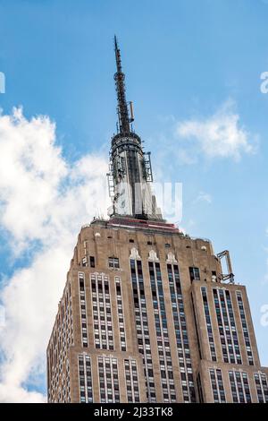 NEW YORK, USA - JUL 11, 2010: The Empire State Building  in New York City. After the terrorist attack on 9/11/01, this is the tallest building in New Stock Photo