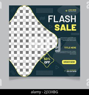 Flash sale social media post template Stock Vector