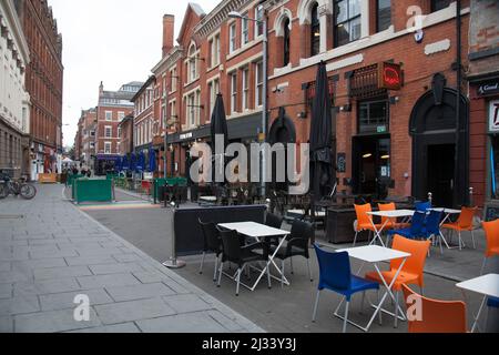 Restaurants on Broad Street in Nottingham in the UK Stock Photo