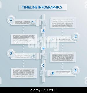 Paper timeline infographics Stock Vector