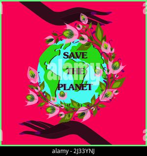 Earth Day. International Mother Earth Day. Environmental problems and environmental protection. Vector illustration. Caring for Nature. Set of vector Stock Vector