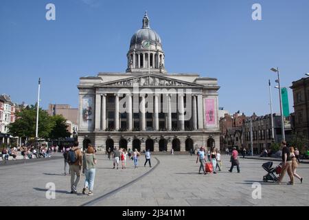 Views of the Old Market Square in Nottingham in the UK Stock Photo