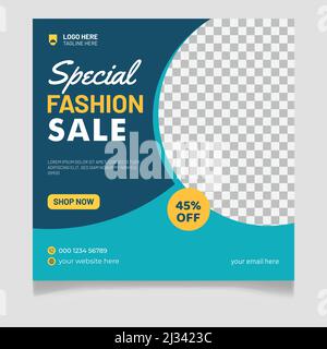 Special Sale New Arrival Fashion Social Media Post Template Stock Vector