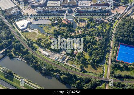 Aerial view, CentrO.Park with Beach Club in Centro Oberhausen in Borbeck, Oberhausen, Ruhr area, North Rhine-Westphalia, Germany, adventure park, Cent Stock Photo