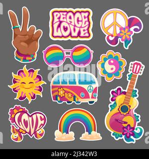 Hippie Peace Love Kind Sign Window Decal Sticker