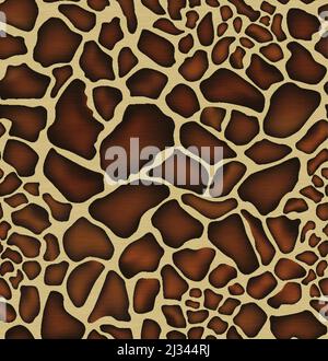Realistic seamless Giraffe skin pattern in yellow and brown. EPS10 opacity for texturing Stock Vector