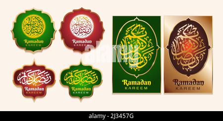 Ramadan Calligraphy badges and label collection Stock Vector