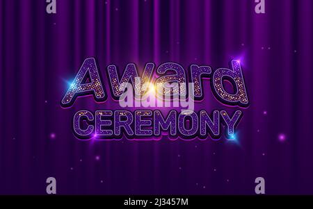Award ceremony luxury 3d text style with glittering halftones Stock Vector