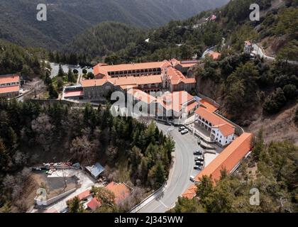Kykkos Monastery situated in the Troodos Mountains, Republic of Cyprus. Stock Photo