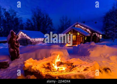 Sauna and guesthouse Immelkartano in Levi, Finland Stock Photo - Alamy