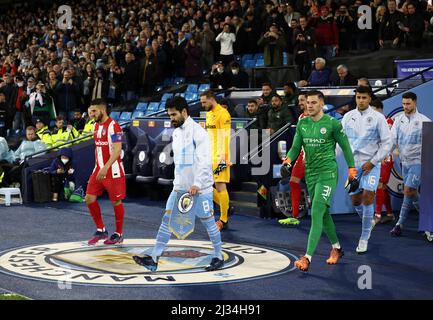 Manchester, England, 5th April 2022. Manchester City and Atletico Madrid during the UEFA Champions League match at the Etihad Stadium, Manchester. Picture credit should read: Darren Staples / Sportimage Stock Photo