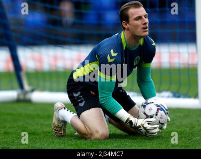 Charlton Athletic goalkeeper Craig MacGillivray warms up on the pitch ahead of the Sky Bet League One match at The Cherry Red Records Stadium, London. Picture date: Tuesday April 5, 2022. Stock Photo