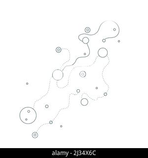 Modern illustration lines liquid. Style simplicity fluid illustration. Abstract patch postcard art background Stock Vector