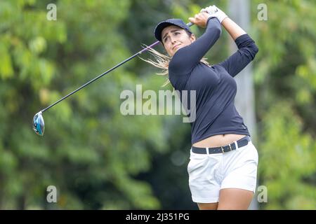 Pattaya Thailand - April 5:  Leticia Ras-Anderica from Germany during practice day of the Trust Golf Asian Mixed Cup at Siam Country Club Waterside Course on April 5, 2022 in Pattaya, Thailand (Photo by Orange Pictures) Stock Photo