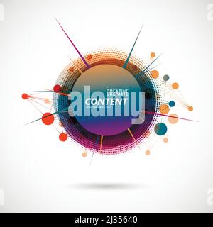 Abstract rounded colored shapes on light background Stock Vector