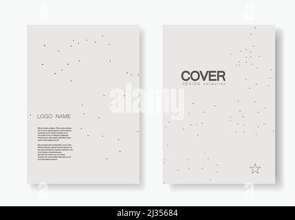 Modern vector templates for brochure cover in A4 size. Minimalistic polygonal background with connected lines and dots Stock Vector