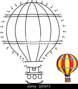 Hot Air Balloon Extreme Difficulty Dot-to-Dot / Connect the Dots PDF