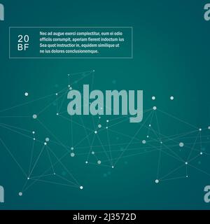 Dark green vector template with connection points and lines Stock Vector